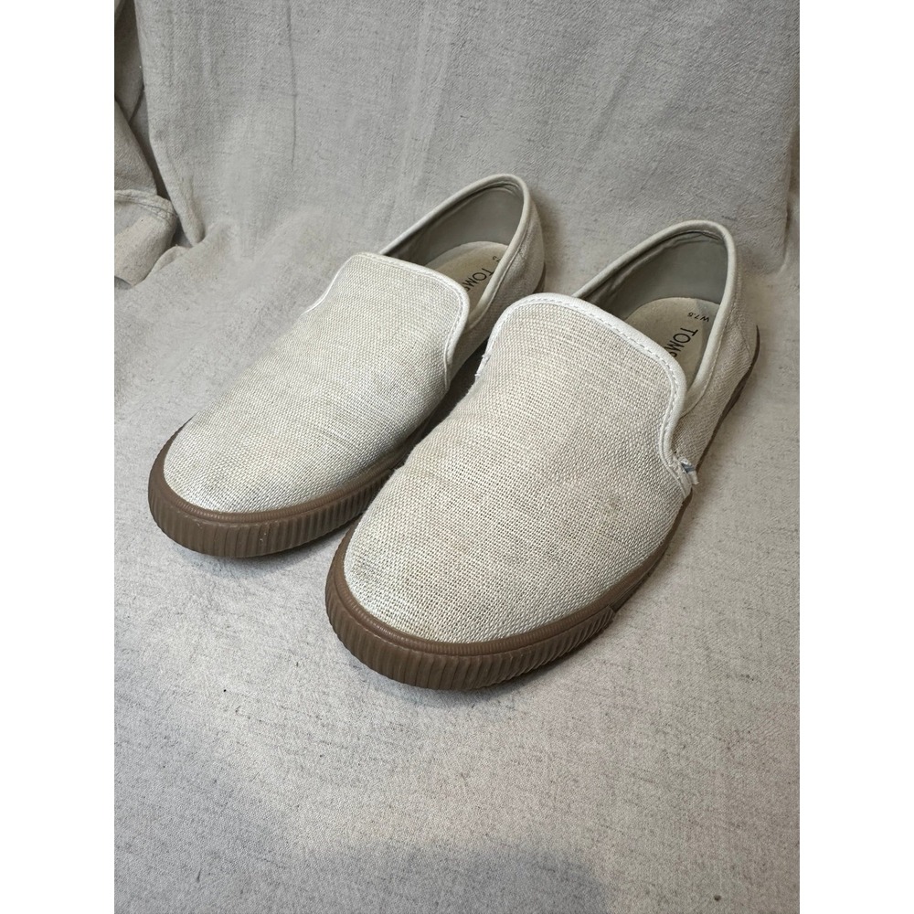 TOMS Off White Slip On Shoes Sz 7.5